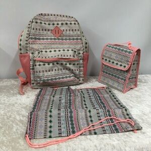 Backpack lunch box drawstring bag girls 3 piece set Olivet International